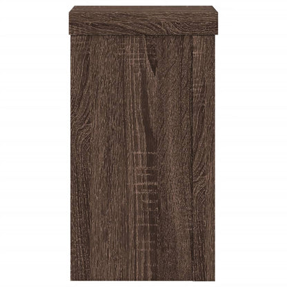 Plantenstandaards 2 st 10x10x18 cm bewerkt hout bruin eiken