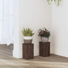 Plant Stands 2 pcs 10x10x18 cm treated wood brown oak