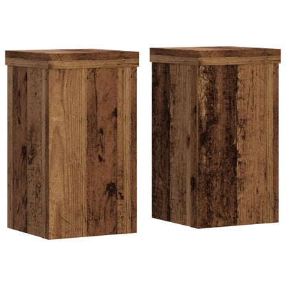Plantenstandaards Bewerkt Hout Kleurig 10 x 10 x 18 cm Oud hout