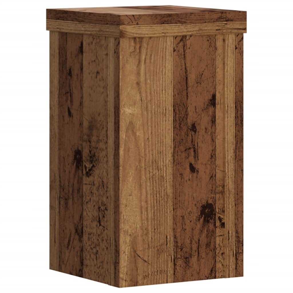 Plantenstandaards Bewerkt Hout Kleurig 10 x 10 x 18 cm Oud hout
