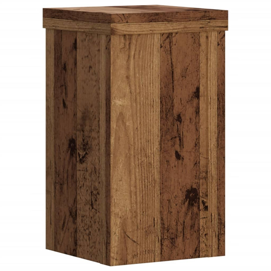 Plantenstandaards Bewerkt Hout Kleurig 10 x 10 x 18 cm Oud hout