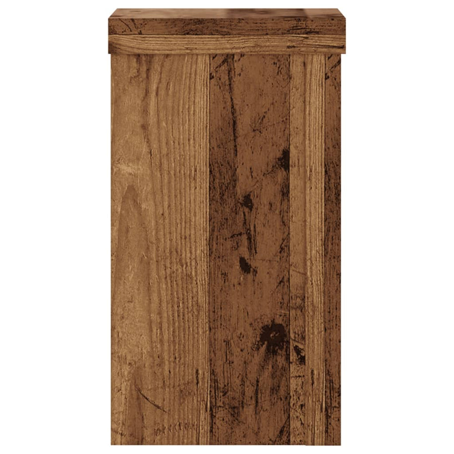 Plantenstandaards Bewerkt Hout Kleurig 10 x 10 x 18 cm Oud hout