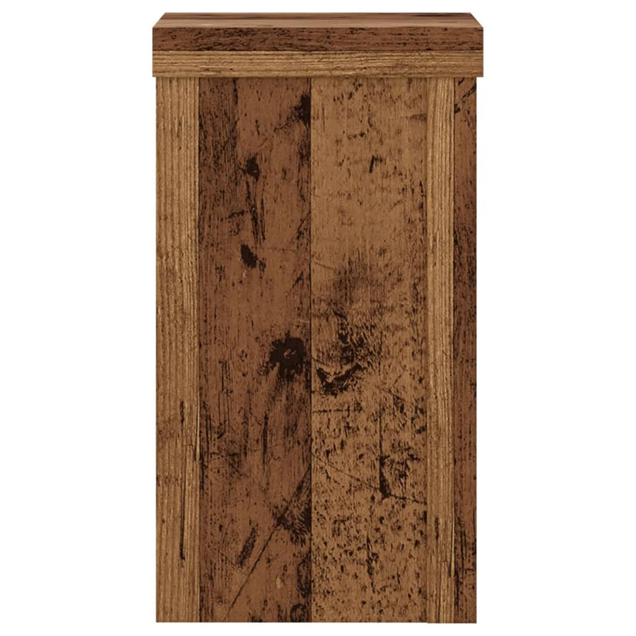 Plantenstandaards Bewerkt Hout Kleurig 10 x 10 x 18 cm Oud hout
