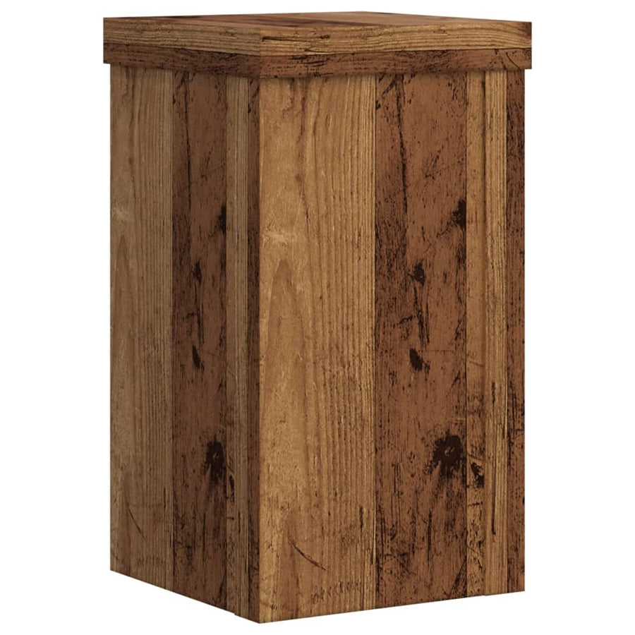 Plantenstandaards Bewerkt Hout Kleurig 10 x 10 x 18 cm Oud hout