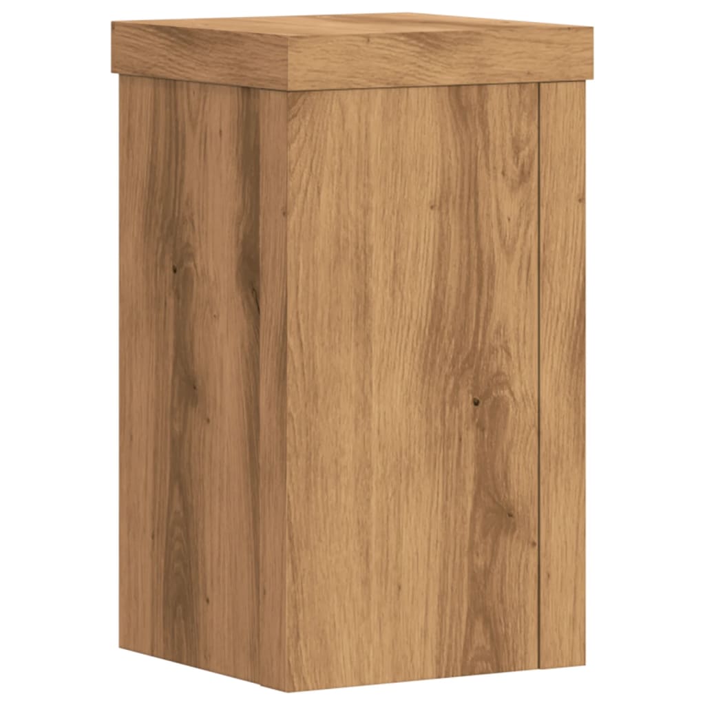 Plantenstandaards 2 St 10X10X18 Cm Hout Artisanaal Eiken