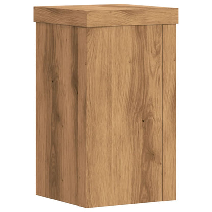 Plantenstandaards 2 St 10X10X18 Cm Hout Artisanaal Eiken