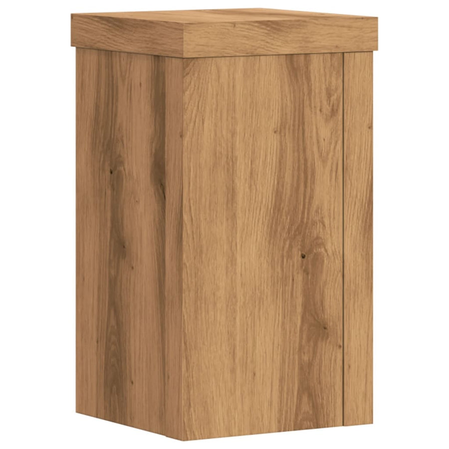 Plantenstandaards 2 St 10X10X18 Cm Hout Artisanaal Eiken