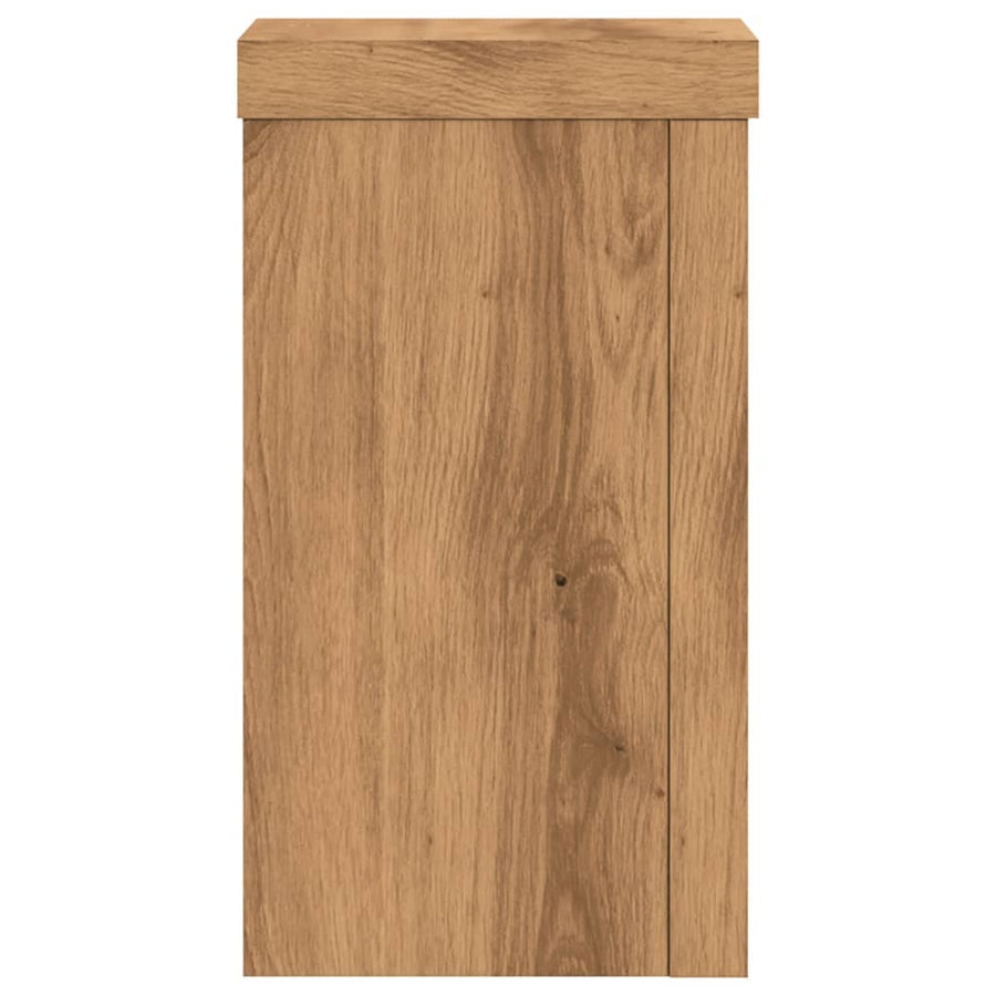 Plantenstandaards 2 St 10X10X18 Cm Hout Artisanaal Eiken