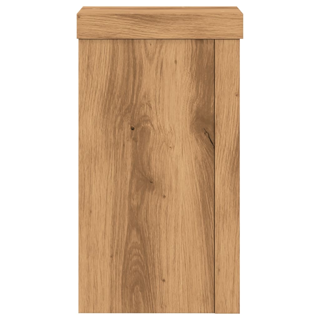 Plantenstandaards 2 St 10X10X18 Cm Hout Artisanaal Eiken