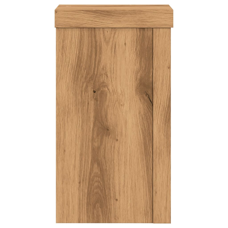 Plantenstandaards 2 St 10X10X18 Cm Hout Artisanaal Eiken