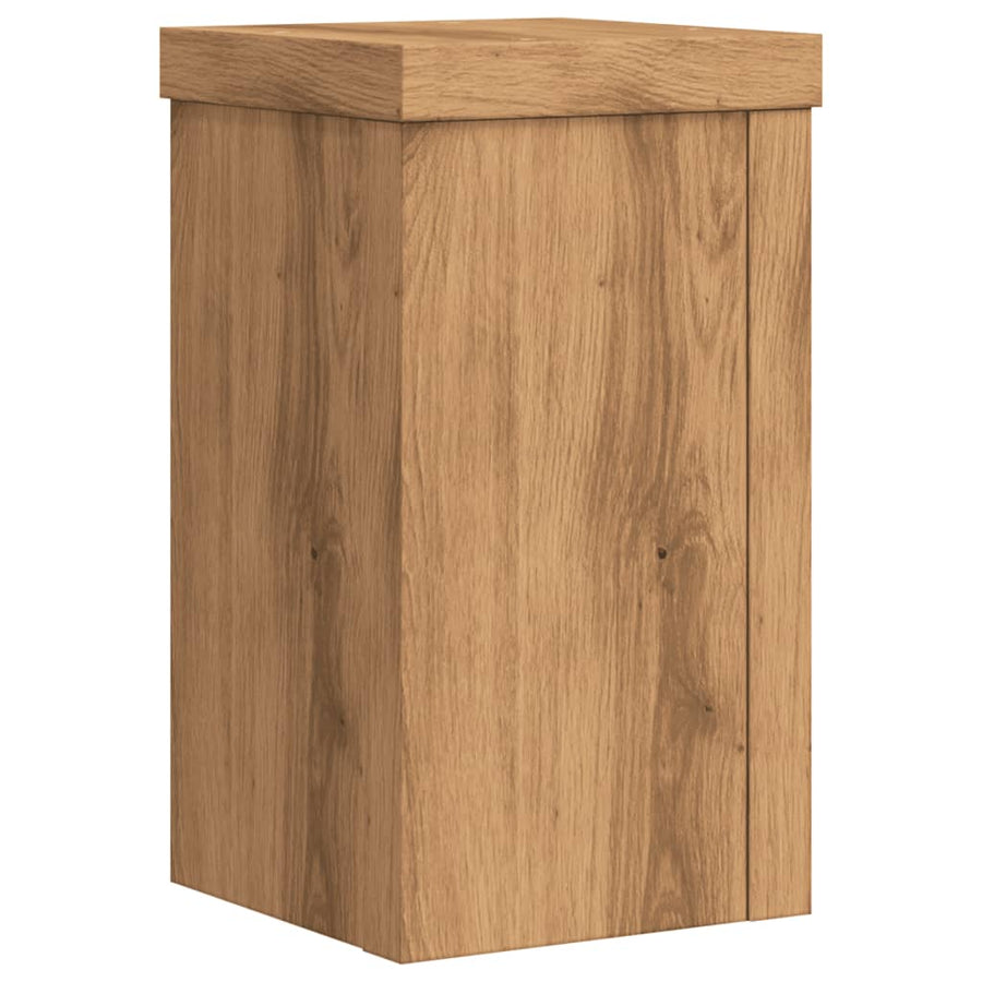 Plantenstandaards 2 St 10X10X18 Cm Hout Artisanaal Eiken