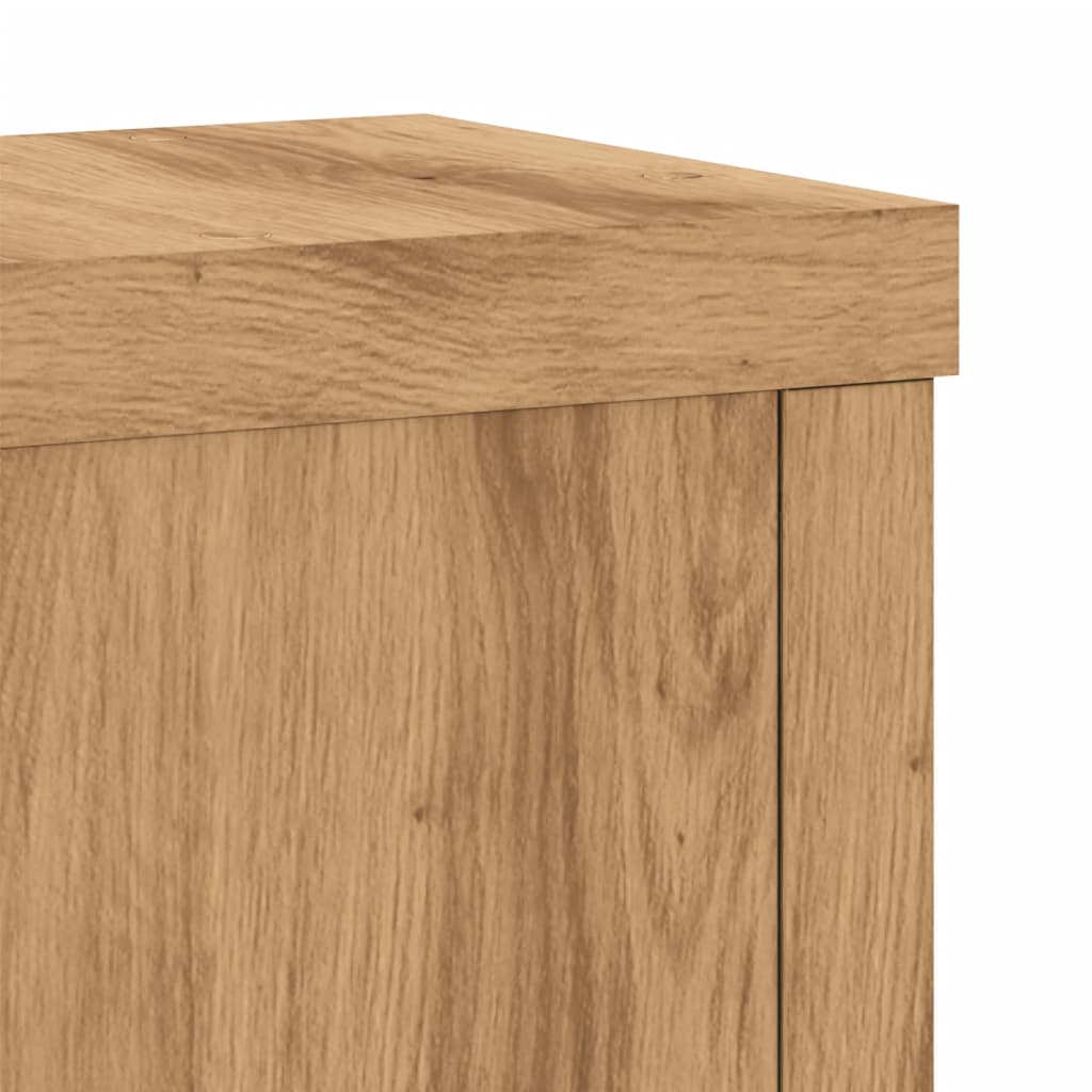 Plantenstandaards 2 St 10X10X18 Cm Hout Artisanaal Eiken