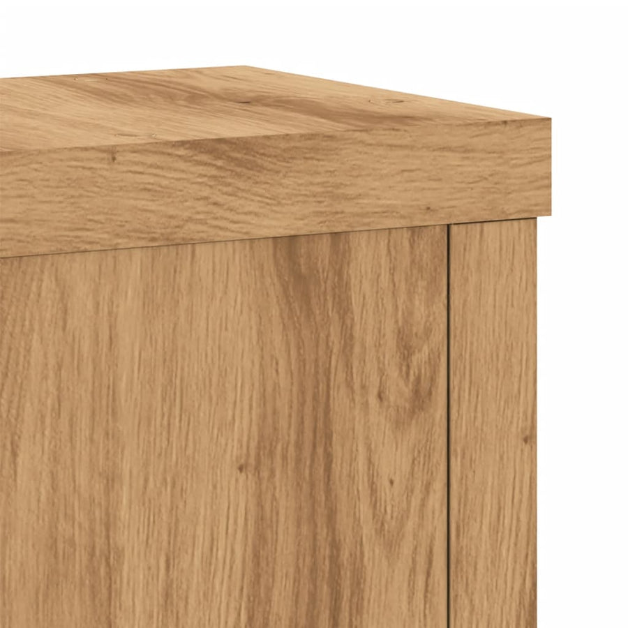 Plantenstandaards 2 St 10X10X18 Cm Hout Artisanaal Eiken