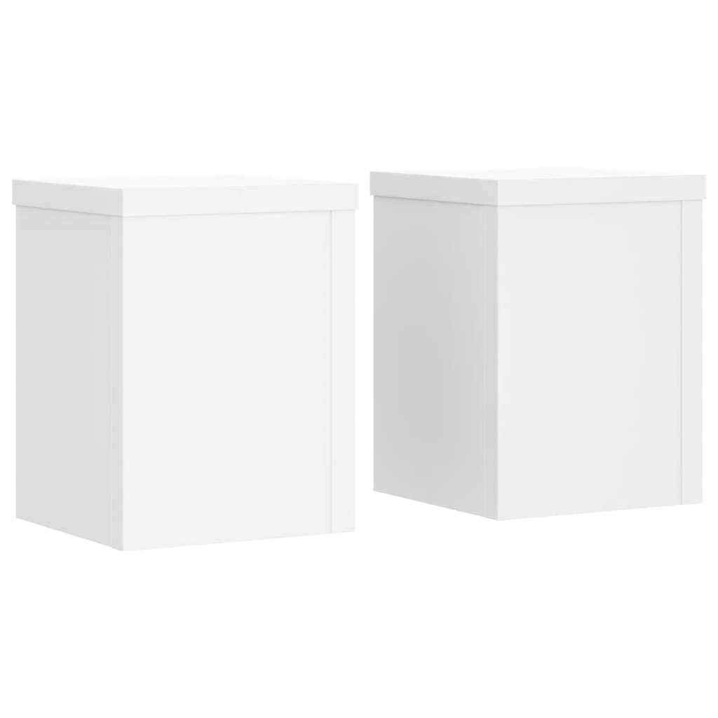 Plantenstandaards 2 st 15x15x20 cm bewerkt hout wit