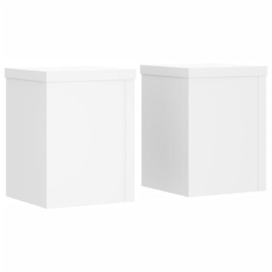 Plantenstandaards 2 st 15x15x20 cm bewerkt hout wit