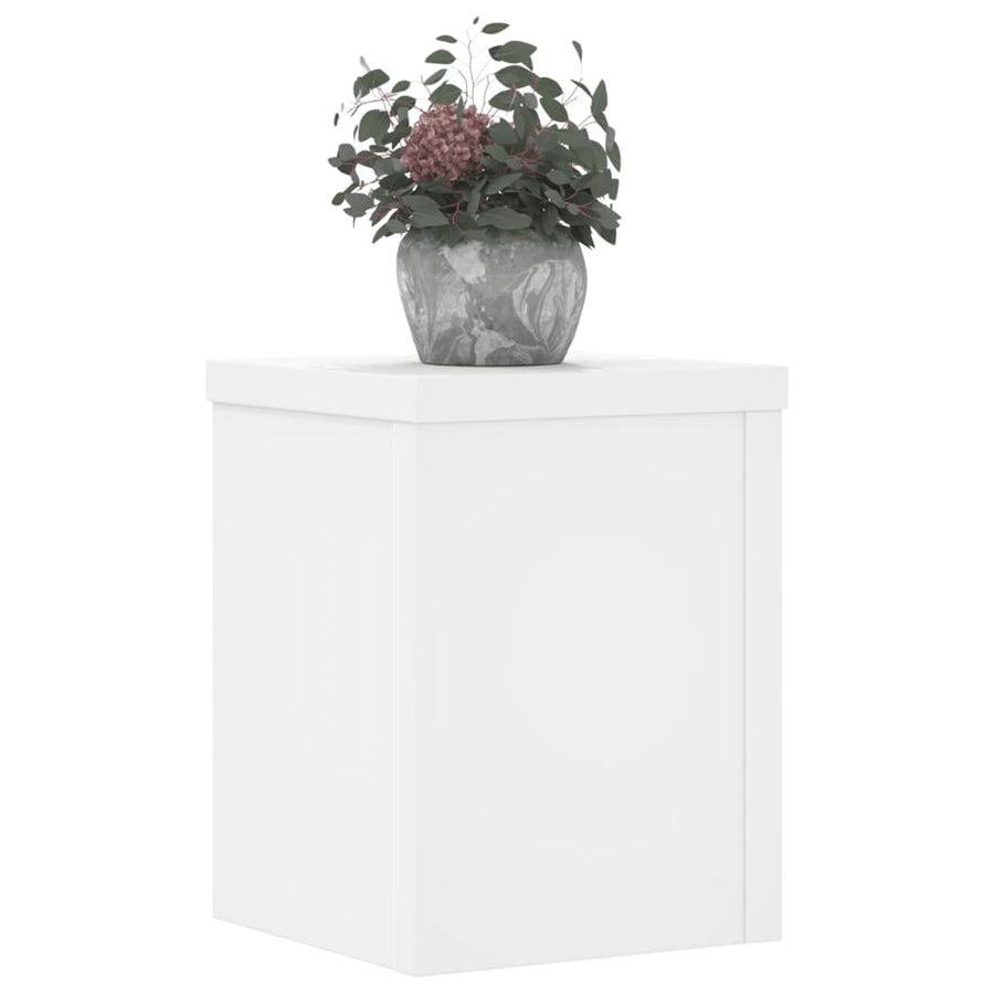 Plantenstandaards 2 st 15x15x20 cm bewerkt hout wit