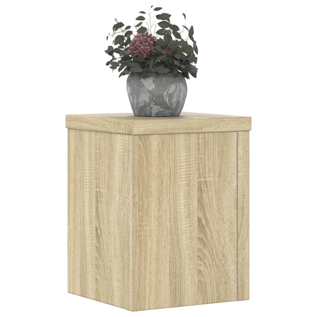 Plantenstandaards 2 st 15x15x20 cm bewerkt hout sonoma eiken