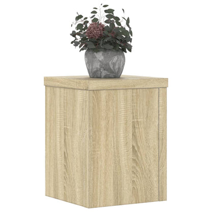 Plantenstandaards 2 st 15x15x20 cm bewerkt hout sonoma eiken