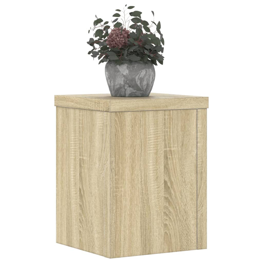 Plantenstandaards 2 st 15x15x20 cm bewerkt hout sonoma eiken