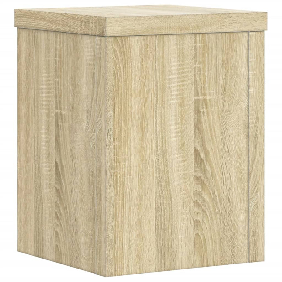 Plantenstandaards 2 st 15x15x20 cm bewerkt hout sonoma eiken