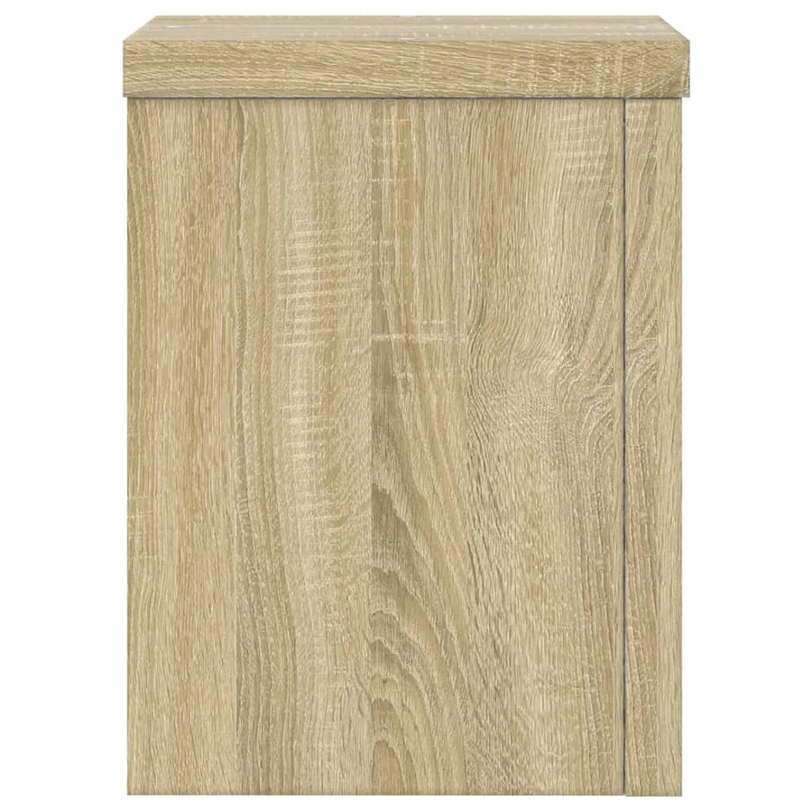 Plantenstandaards 2 st 15x15x20 cm bewerkt hout sonoma eiken