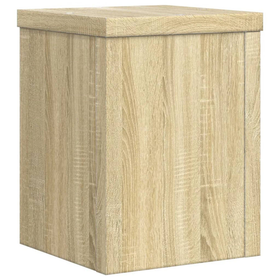 Plantenstandaards 2 st 15x15x20 cm bewerkt hout sonoma eiken