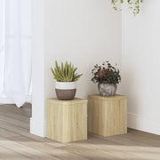 Plantenstandaard 15x15x20 cm bewerkt hout sonoma eiken