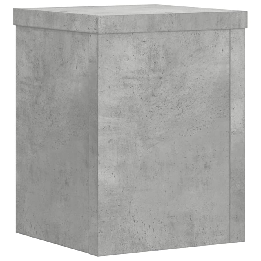Plantenstandaards 2 st 15x15x20 cm bewerkt hout betongrijs