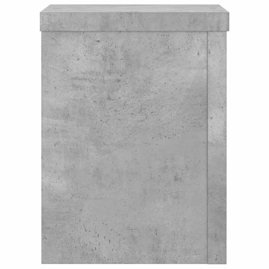 Plantenstandaards 2 st 15x15x20 cm bewerkt hout betongrijs