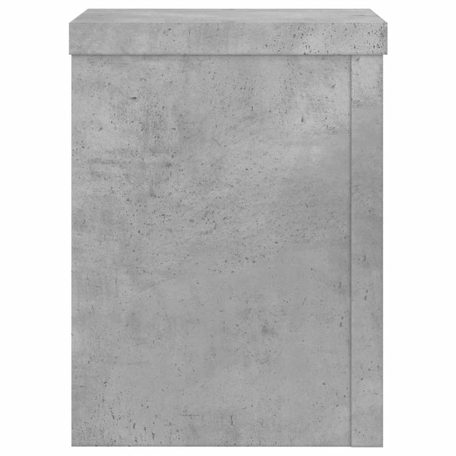 Plantenstandaards 2 st 15x15x20 cm bewerkt hout betongrijs