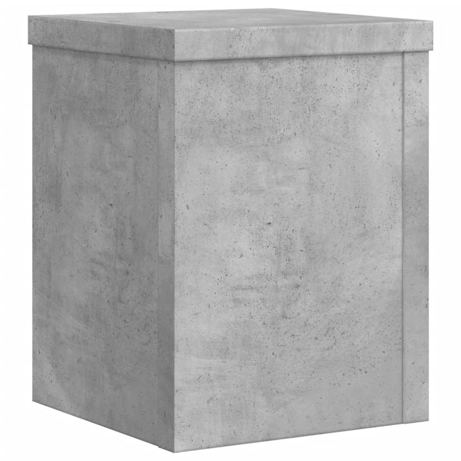 Plantenstandaards 2 st 15x15x20 cm bewerkt hout betongrijs