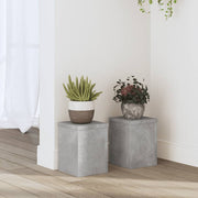 Plantenstandaard 15x15x20 cm bewerkt hout betongrijs