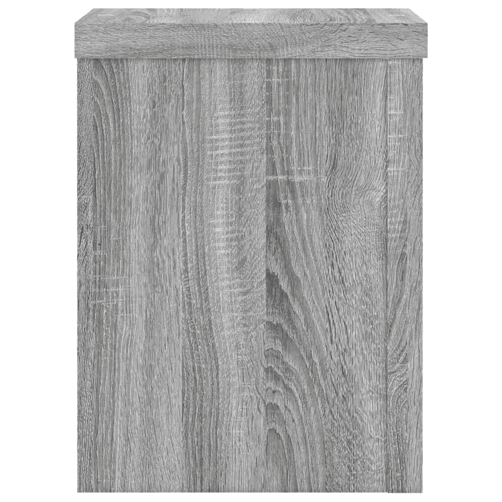 Plantenstandaards 2 st 15x15x20 cm bewerkt hout grijs sonoma