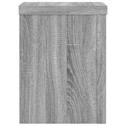 Plantenstandaards 2 st 15x15x20 cm bewerkt hout grijs sonoma