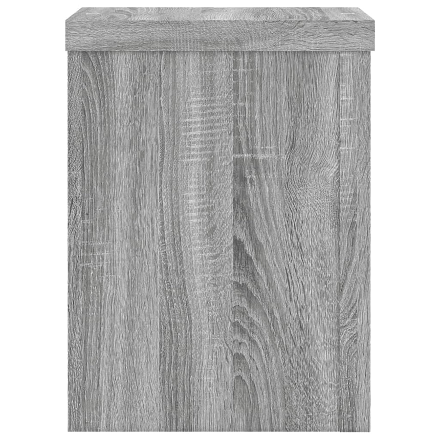 Plantenstandaards 2 st 15x15x20 cm bewerkt hout grijs sonoma