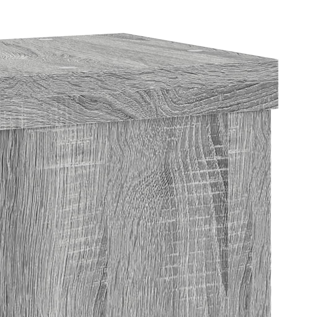 Plantenstandaards 2 st 15x15x20 cm bewerkt hout grijs sonoma