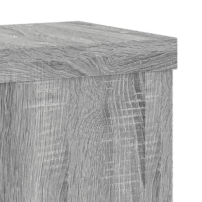 Plantenstandaards 2 st 15x15x20 cm bewerkt hout grijs sonoma