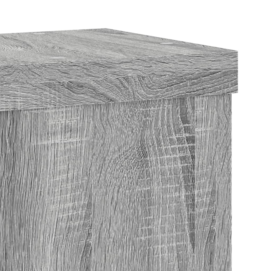 Plantenstandaards 2 st 15x15x20 cm bewerkt hout grijs sonoma