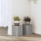 Plantenstandaard 15x15x20 cm bewerkt hout grijs