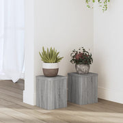 Plantenstandaard 15x15x20 cm bewerkt hout grijs