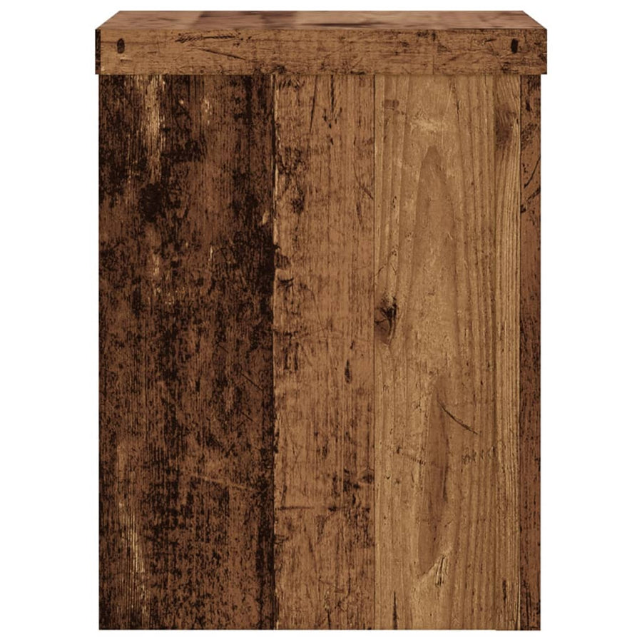 Plantenstandaards 2 st 15x15x20 cm bewerkt hout oud houtkleurig
