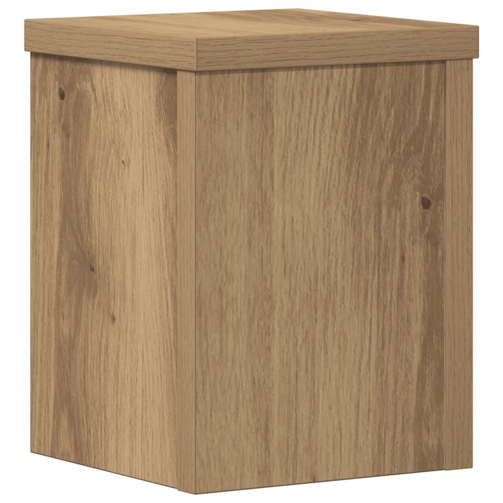 Plantenstandaards 2 st 15x15x20 cm hout artisanaal eiken