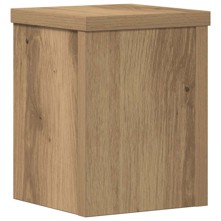 Plantenstandaards 2 st 15x15x20 cm hout artisanaal eiken
