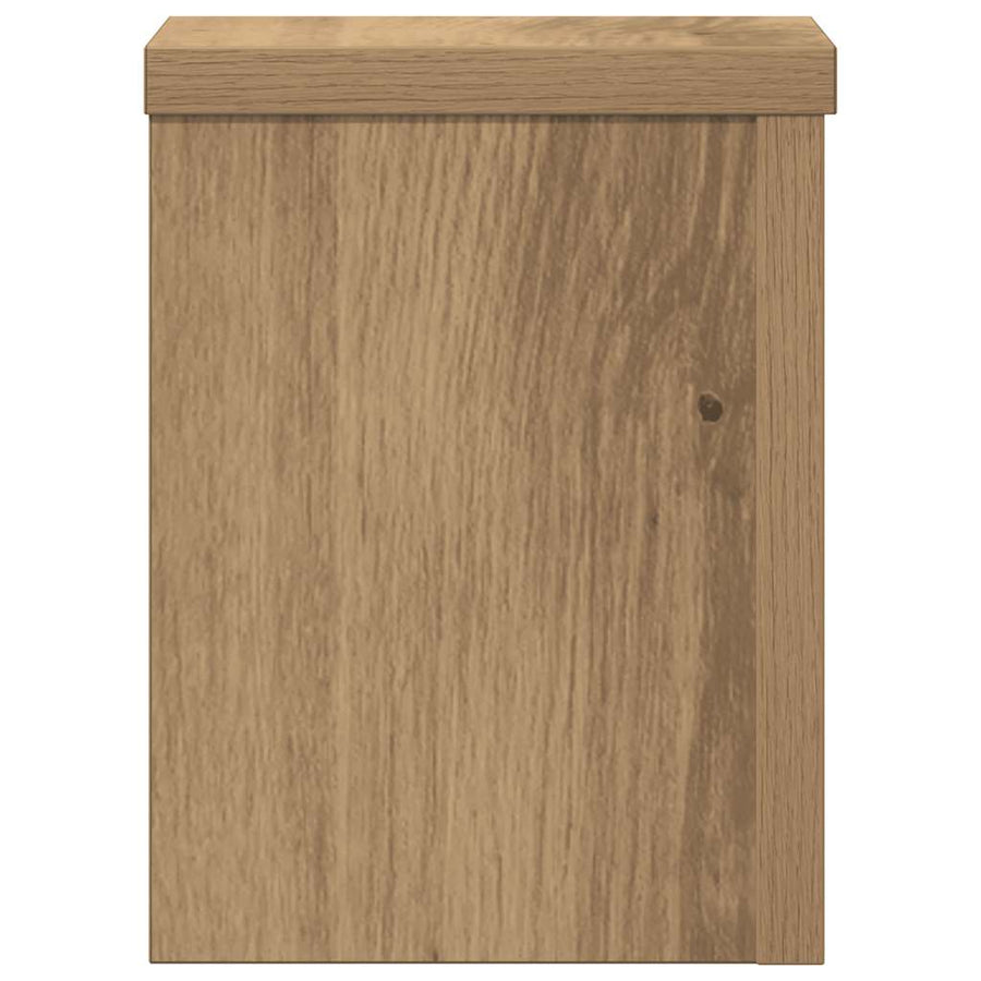 Plantenstandaards 2 st 15x15x20 cm hout artisanaal eiken
