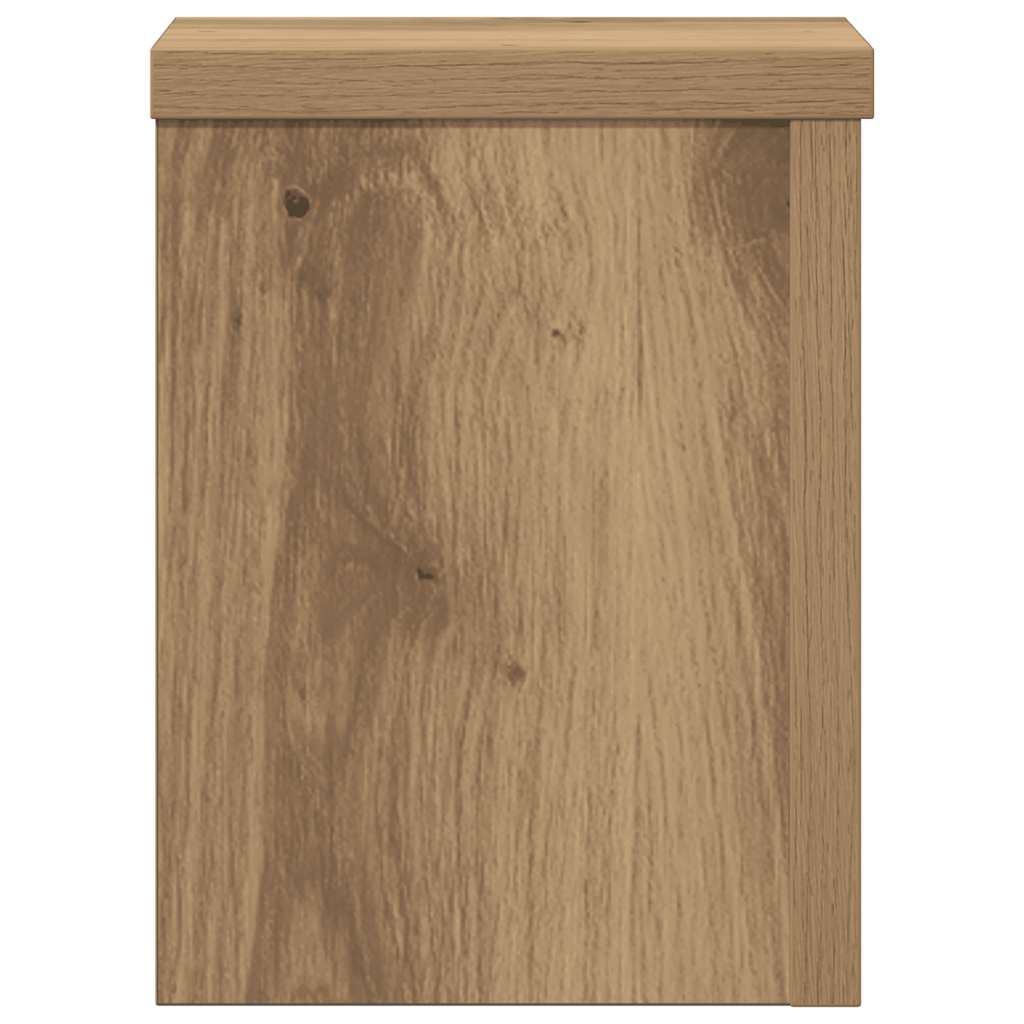 Plantenstandaards 2 st 15x15x20 cm hout artisanaal eiken