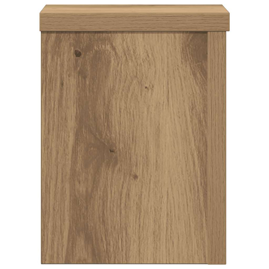 Plantenstandaards 2 st 15x15x20 cm hout artisanaal eiken