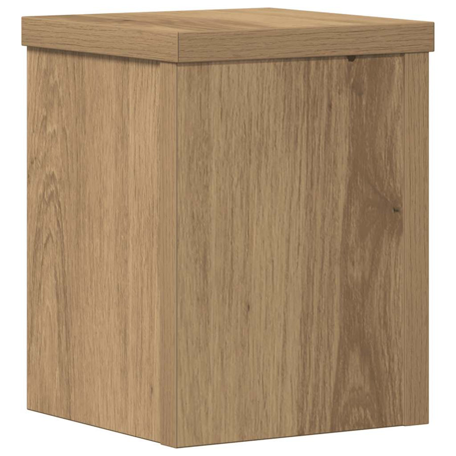 Plantenstandaards 2 st 15x15x20 cm hout artisanaal eiken