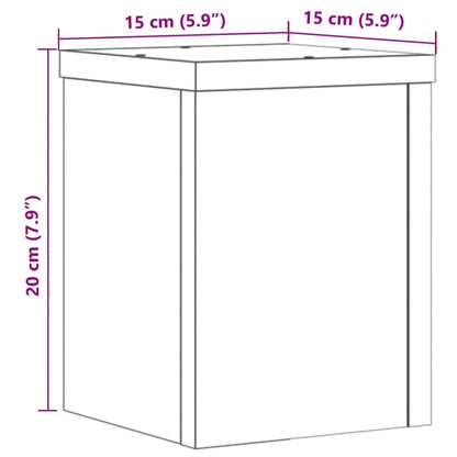 Plantenstandaards 2 st 15x15x20 cm hout artisanaal eiken