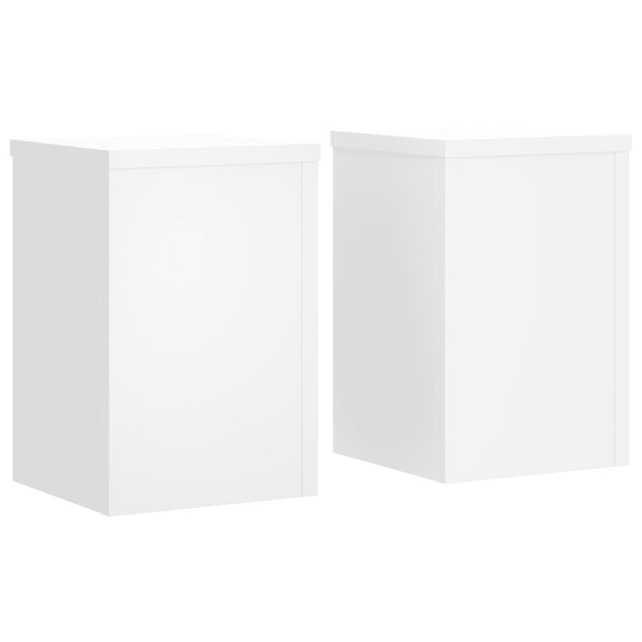 Plantenstandaards 2 st 20x20x30 cm bewerkt hout wit