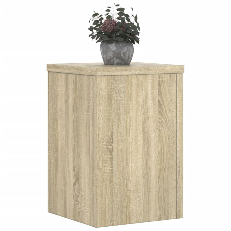 Plantenstandaards 2 st 20x20x30 cm bewerkt hout sonoma eiken
